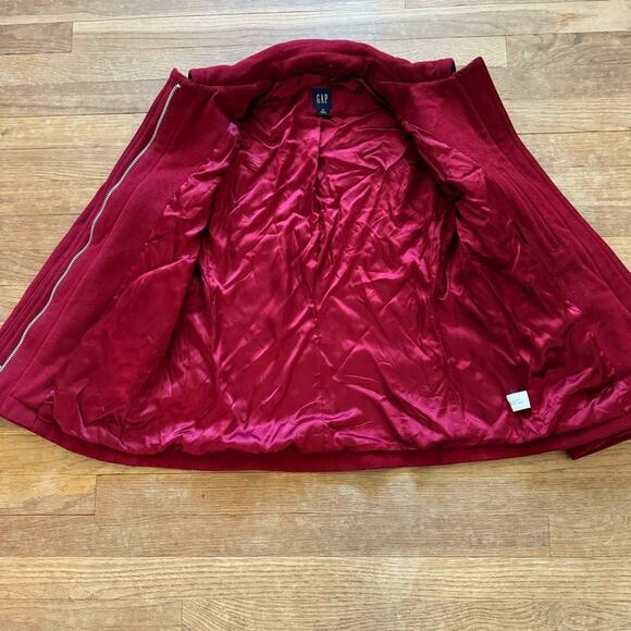 Gap red 78% wool pea coat size medium M - Picture 5 of 6